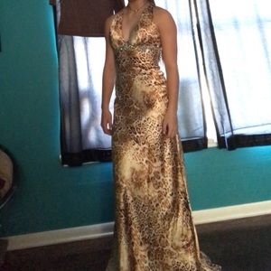 Leopard print prom dress